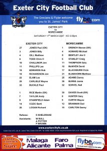 exeter_morecambe_teamsheet170307