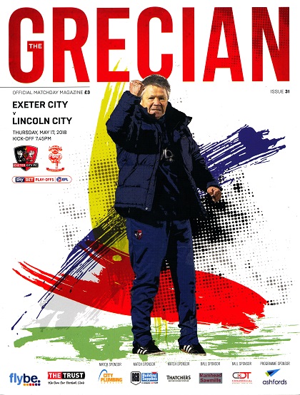 exeter lincoln programme 17 May 18. Play off semi final